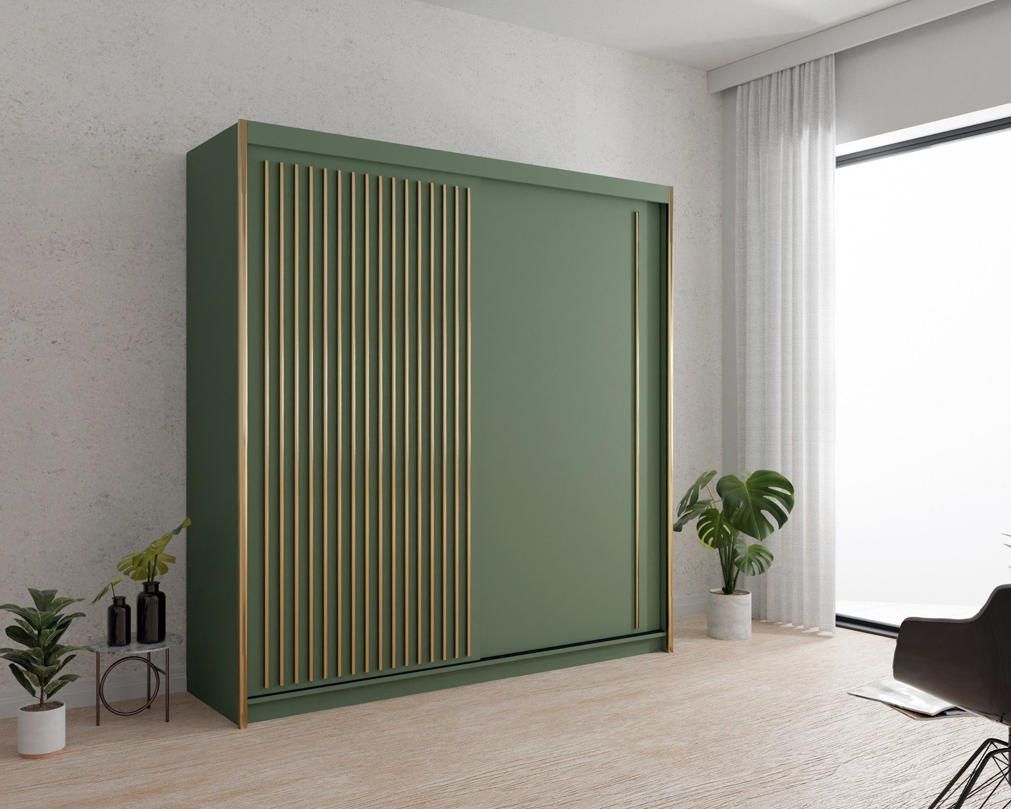 Dulap Atena 203 verde+auriu