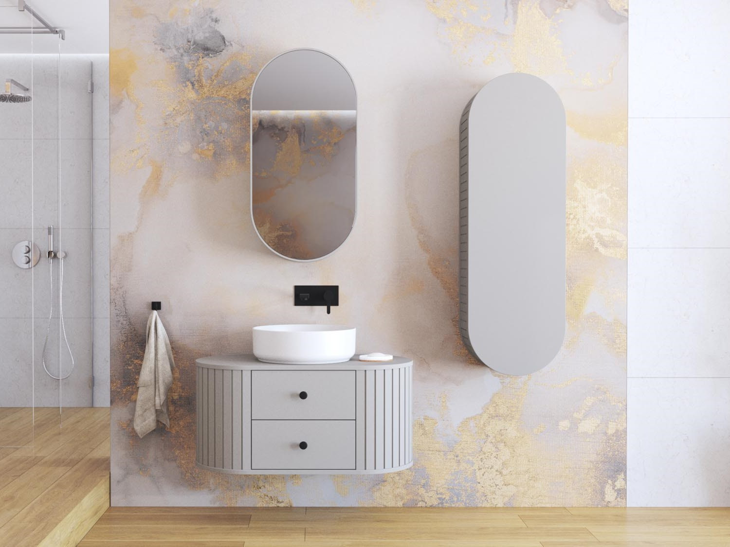Mobilier baie Italia cașmir
