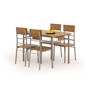 Set Nataniel masă + 4 scaune 